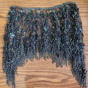Vintage Beaded Lace Shawl